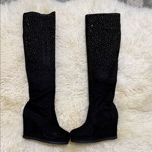 Chic Black Studded Over-the-Knee Boots
